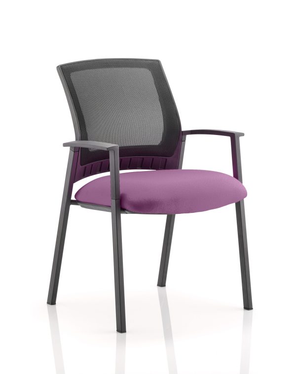 Mel  Medium Mesh Back Stacking Visitor Chair with Arms - Image 9