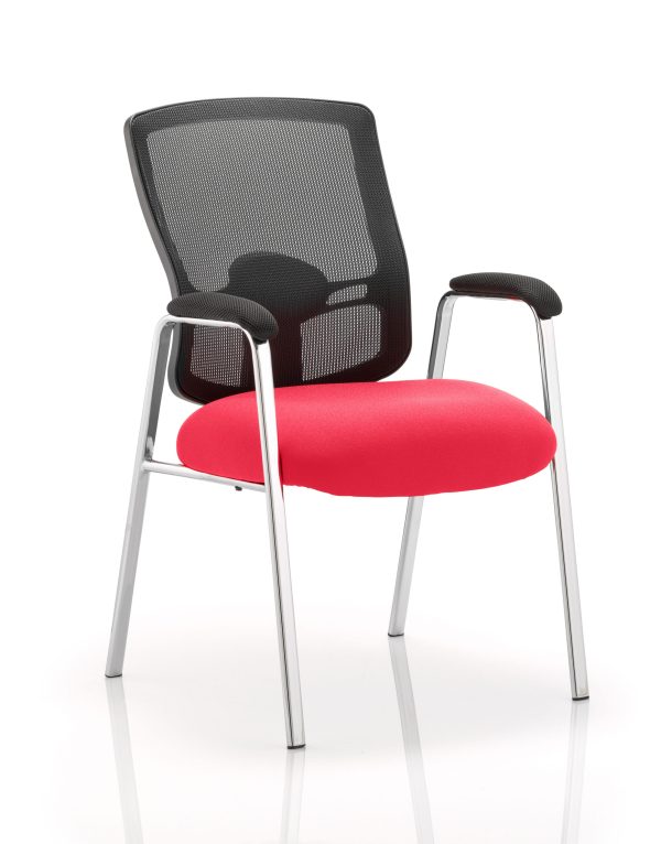 Portland Medium Mesh Back (Straight Leg) Visitor Chair with Arms - Image 2