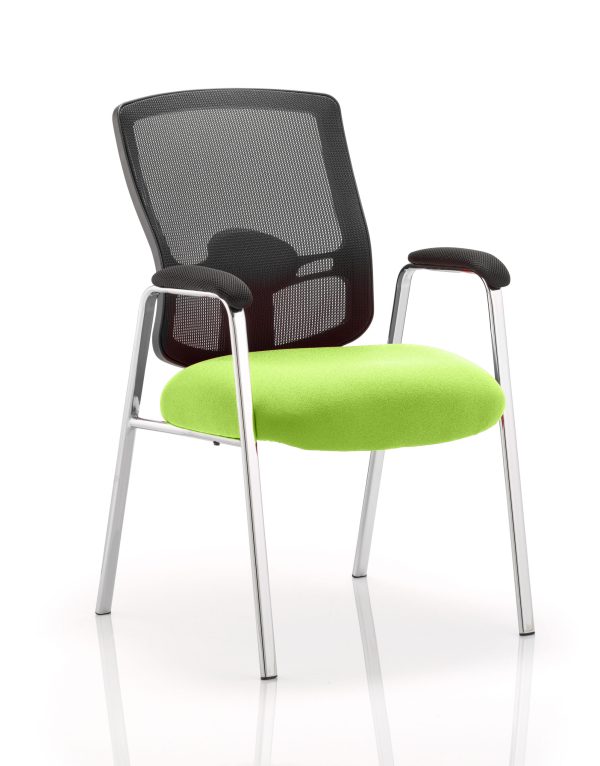 Portland Medium Mesh Back (Straight Leg) Visitor Chair with Arms - Image 3