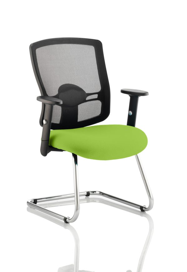 Portland Mesh Back Cantilever Visitor Chair with Arms - Image 3
