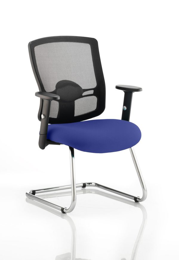 Portland Mesh Back Cantilever Visitor Chair with Arms - Image 4