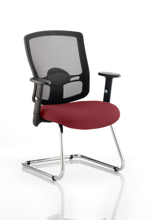 Portland Mesh Back Cantilever Visitor Chair with Arms - Image 7