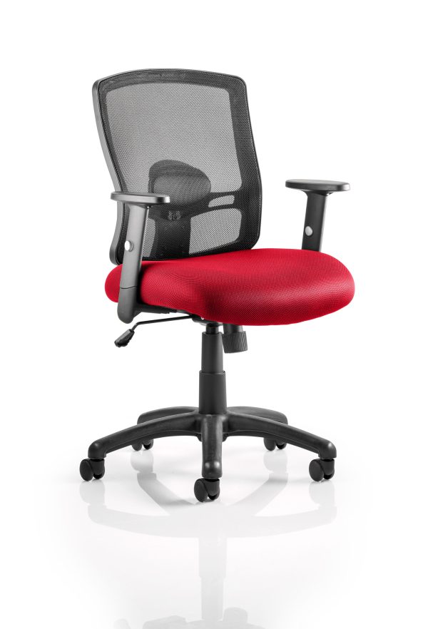 Portland Medium Mesh Back Task Operator Office Chair with Arms - Image 2