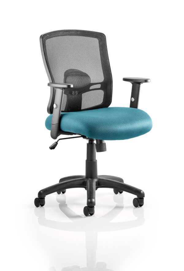 Portland Medium Mesh Back Task Operator Office Chair with Arms - Image 8