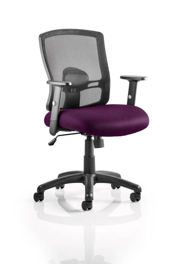 Portland Medium Mesh Back Task Operator Office Chair with Arms - Image 9