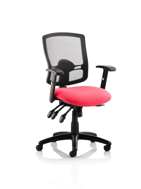 Portland III High Mesh Back Task Operator Office Chair with Arms - Image 2