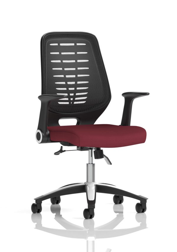 Relay Medium Mesh Back Task Operator Office Chair with Arms - Image 15