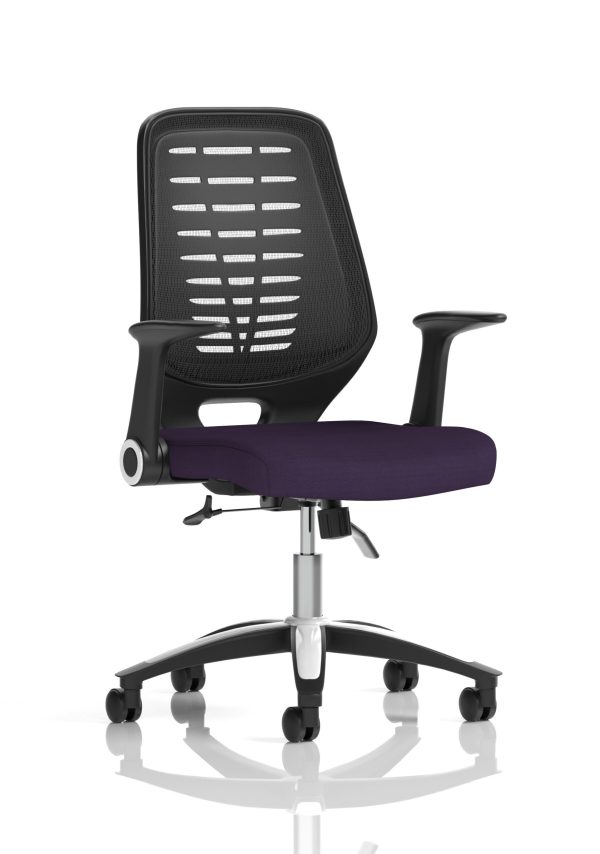 Relay Medium Mesh Back Task Operator Office Chair with Arms - Image 19