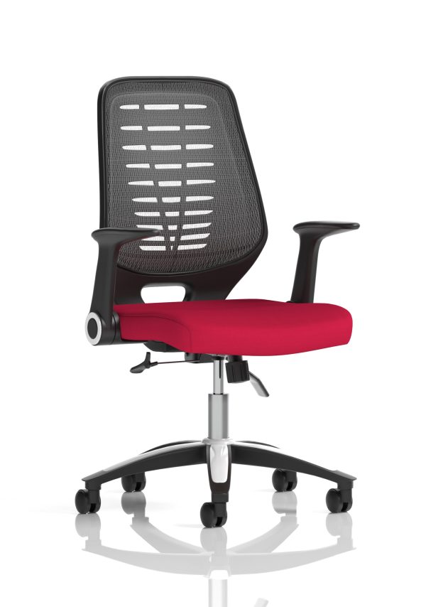 Relay Medium Mesh Back Task Operator Office Chair with Arms - Image 25