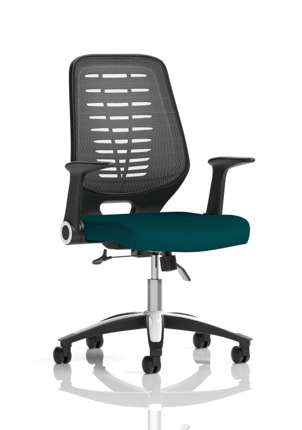 Relay Medium Mesh Back Task Operator Office Chair with Arms - Image 37