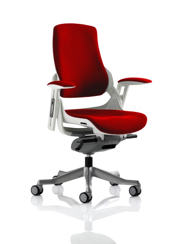 Zure High Back White Shell Executive Office Chair with Arms - Image 9