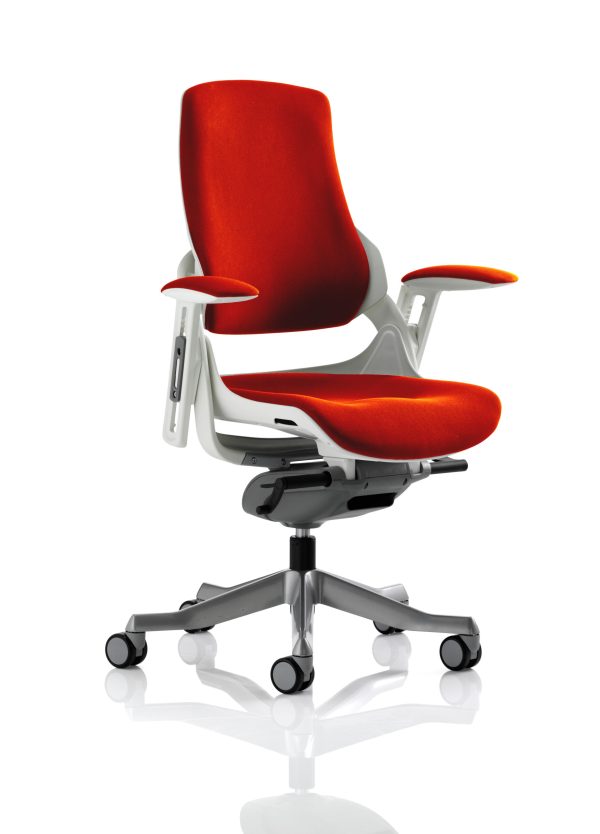 Zure High Back White Shell Executive Office Chair with Arms - Image 12