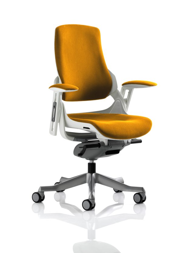 Zure High Back White Shell Executive Office Chair with Arms - Image 13