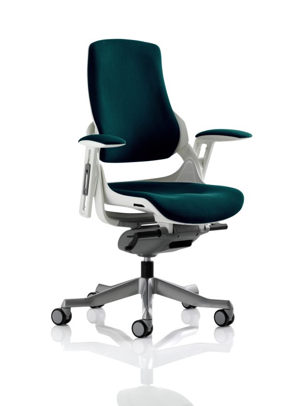Zure High Back White Shell Executive Office Chair with Arms - Image 15