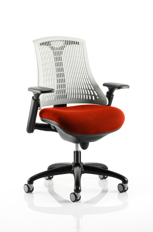 Flex Medium Back Black Frame Task Operator Office Chair with Arms - Image 20
