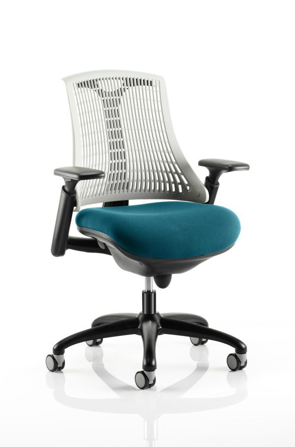 Flex Medium Back Black Frame Task Operator Office Chair with Arms - Image 23