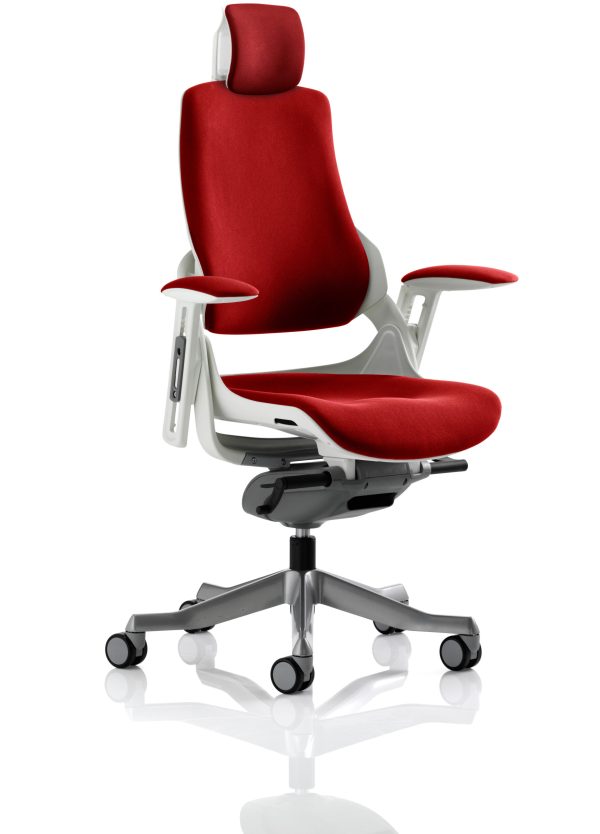 Zure High Back White Shell Executive Office Chair with Arms - Image 25