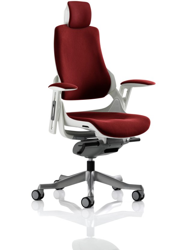 Zure High Back White Shell Executive Office Chair with Arms - Image 26