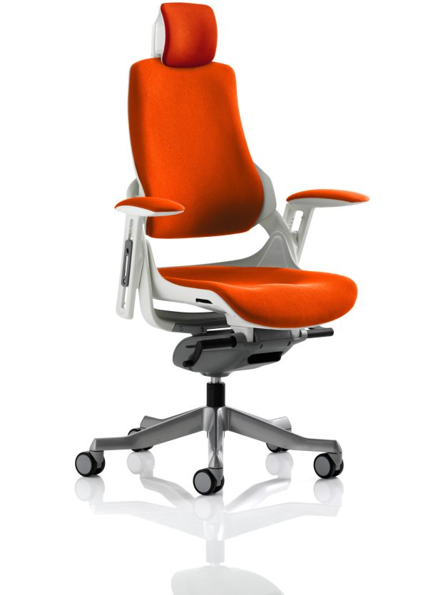 Zure High Back White Shell Executive Office Chair with Arms - Image 27