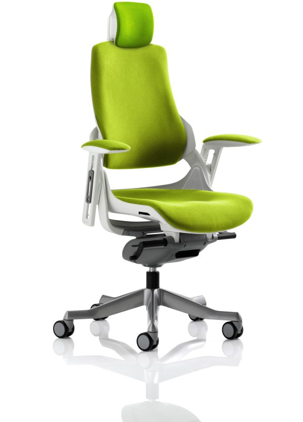 Zure High Back White Shell Executive Office Chair with Arms - Image 28
