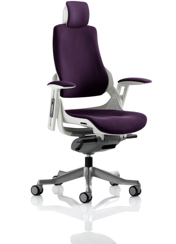 Zure High Back White Shell Executive Office Chair with Arms - Image 30