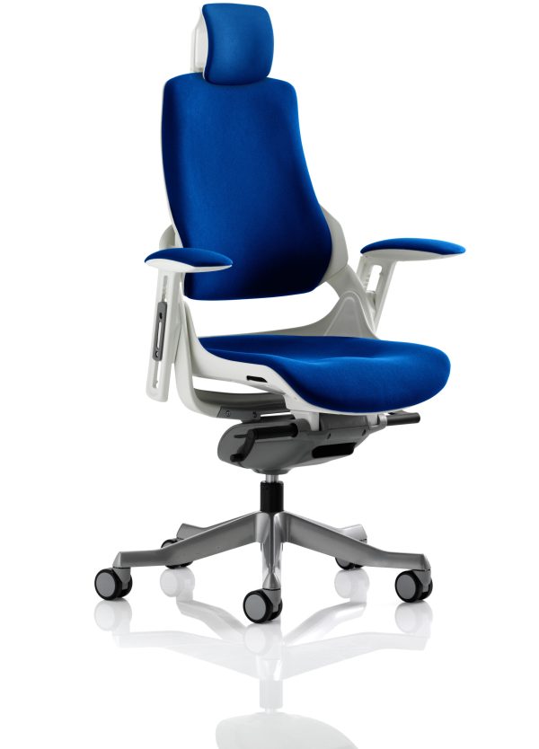 Zure High Back White Shell Executive Office Chair with Arms - Image 31
