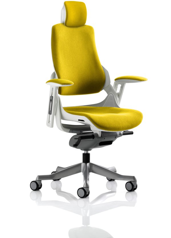 Zure High Back White Shell Executive Office Chair with Arms - Image 32