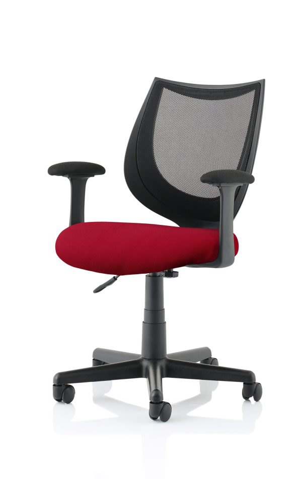 Camden Medium Back Black Mesh Task Operator Office Chair With Arms - Image 5