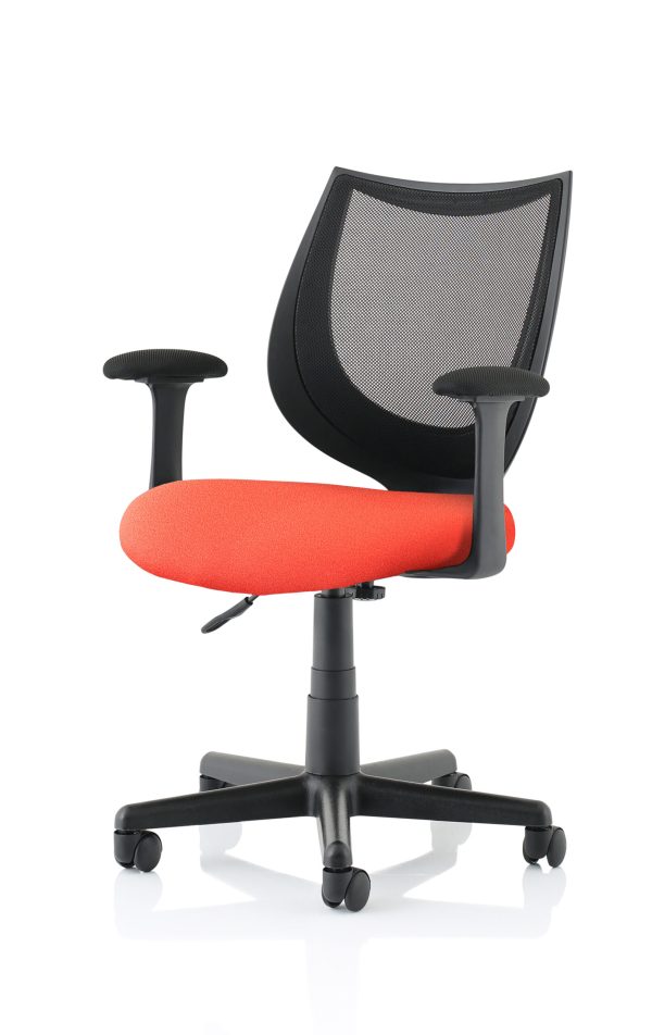 Camden Medium Back Black Mesh Task Operator Office Chair With Arms - Image 6
