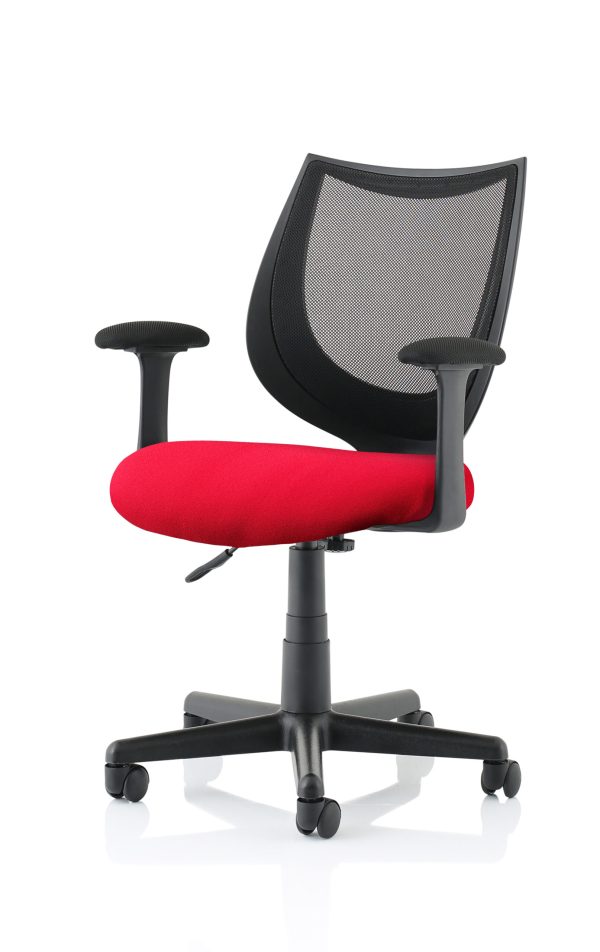 Camden Medium Back Black Mesh Task Operator Office Chair With Arms - Image 2