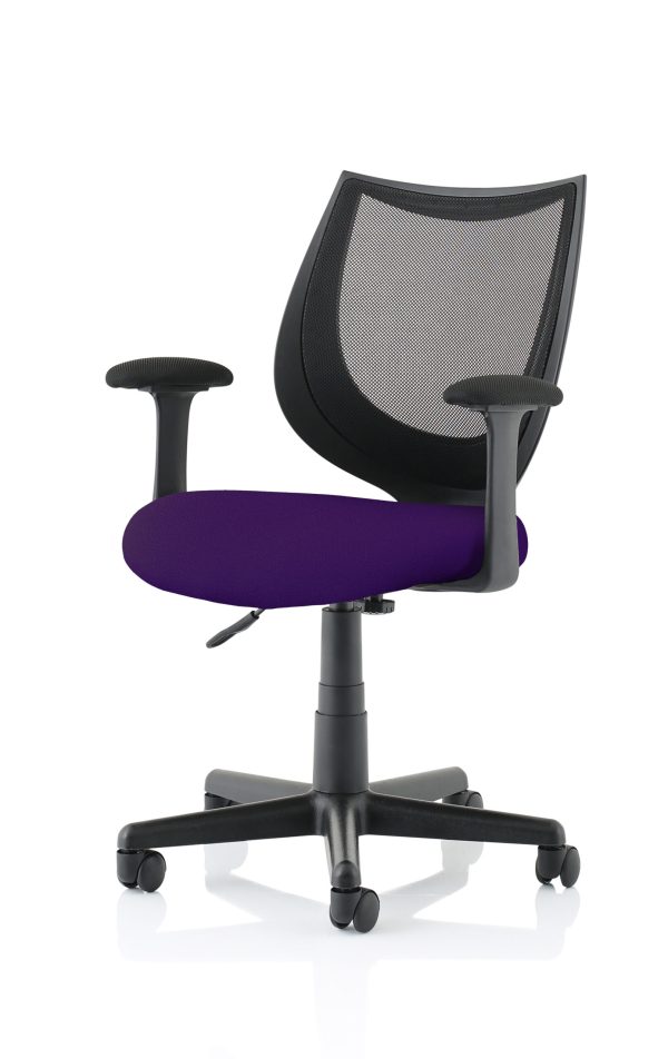 Camden Medium Back Black Mesh Task Operator Office Chair With Arms - Image 7