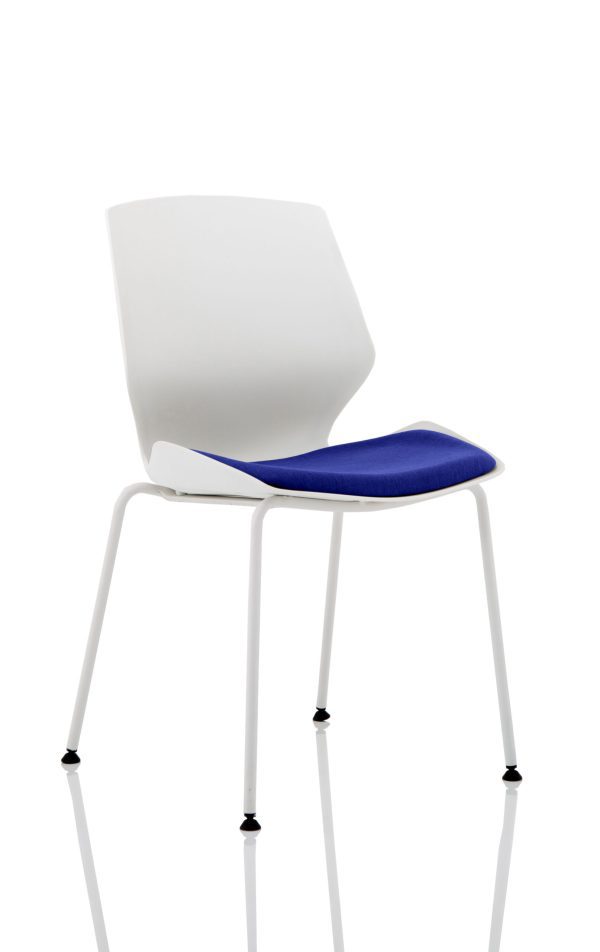 Florence White Frame Fabric Seat Visitor Chair - Image 2
