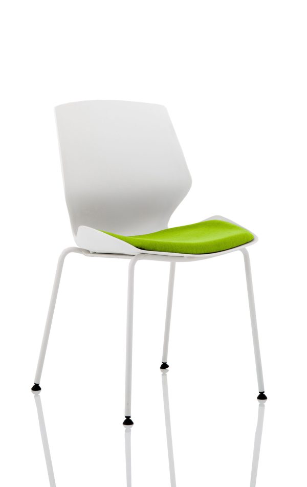 Florence White Frame Fabric Seat Visitor Chair - Image 3