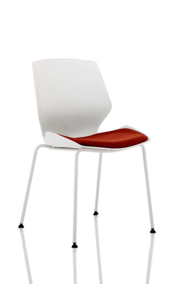 Florence White Frame Fabric Seat Visitor Chair - Image 4