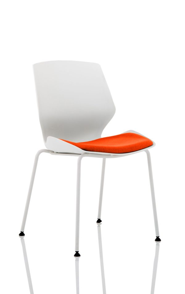 Florence White Frame Fabric Seat Visitor Chair - Image 5