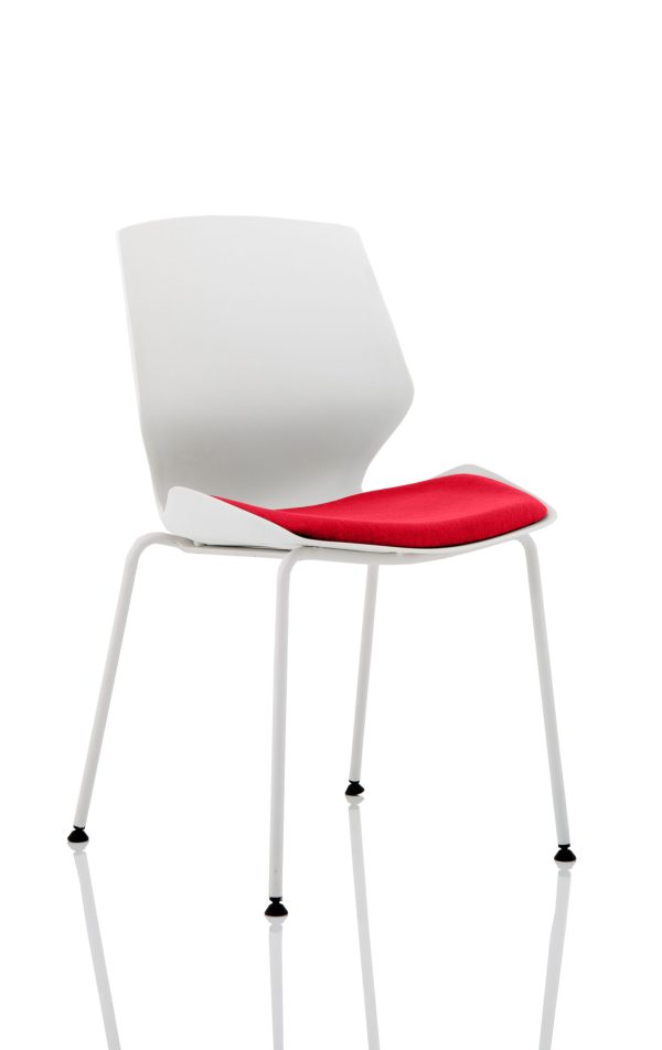 Florence White Frame Fabric Seat Visitor Chair - Image 6