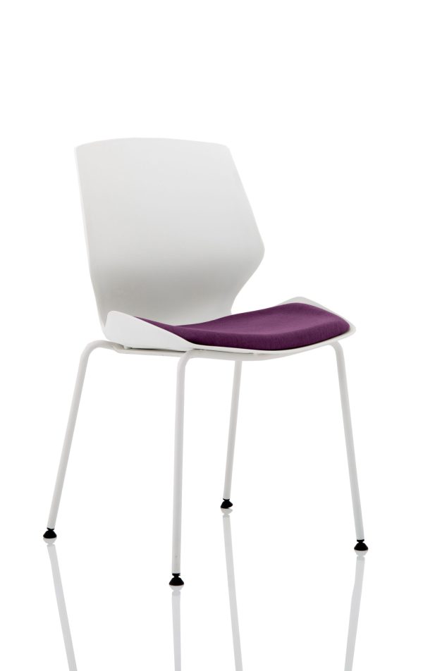 Florence White Frame Fabric Seat Visitor Chair - Image 7