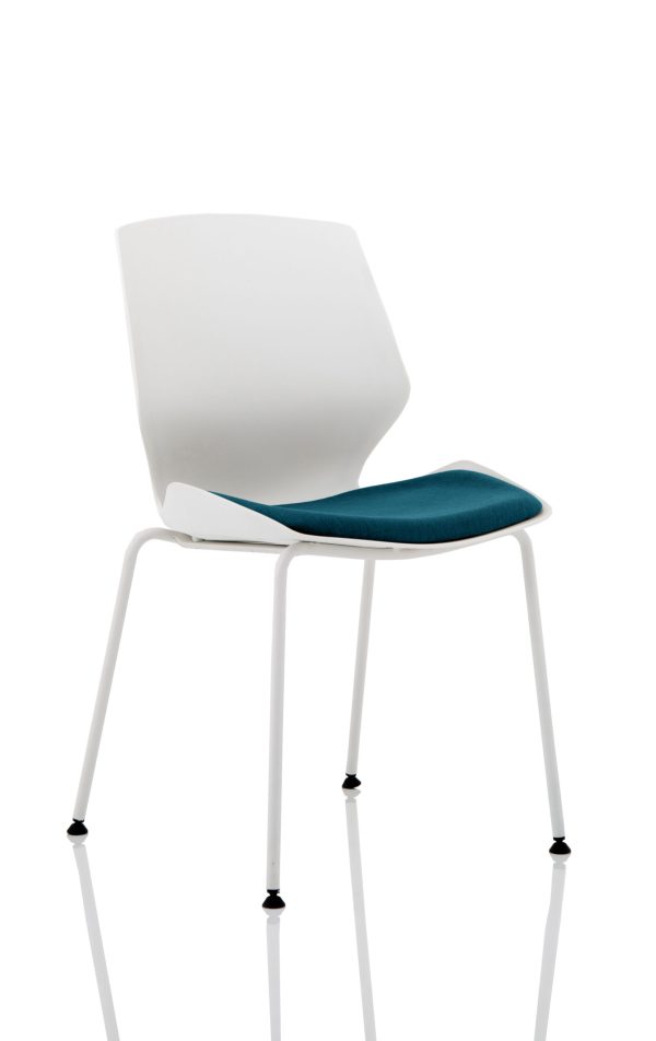 Florence White Frame Fabric Seat Visitor Chair - Image 8