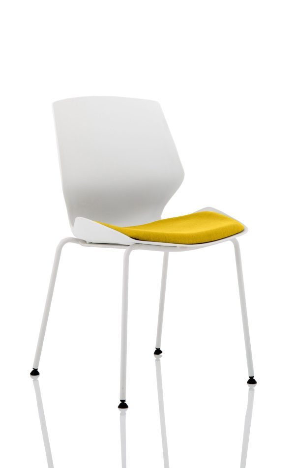 Florence White Frame Fabric Seat Visitor Chair - Image 9