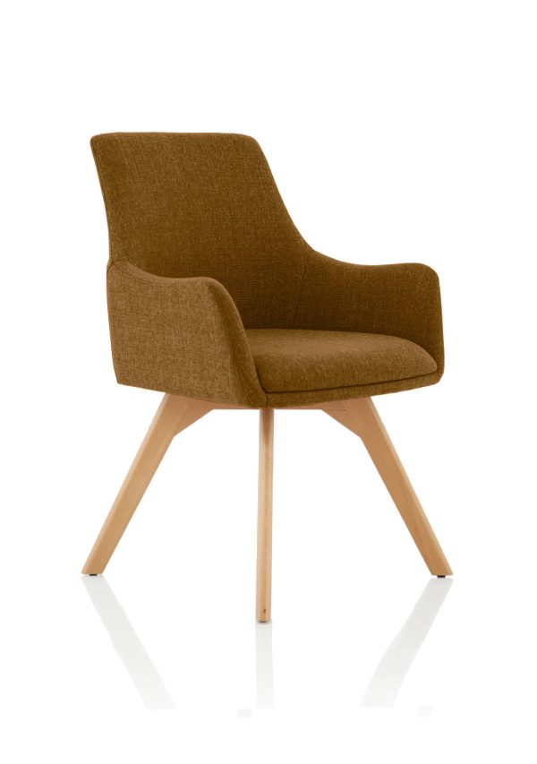 Carlile Grey Fabric Wooden Leg Visitor Chair - Image 2
