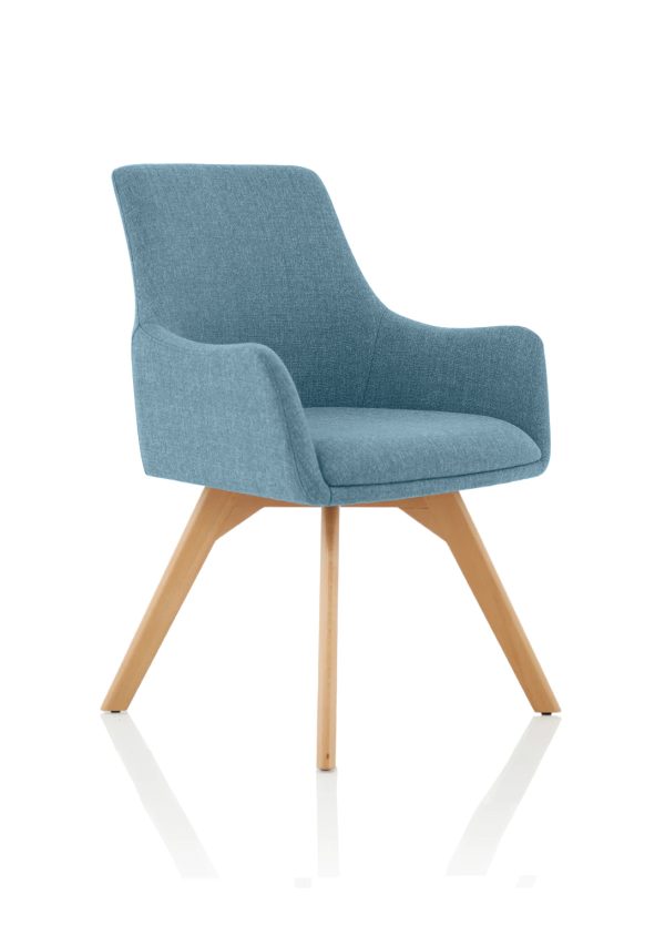 Carlile Grey Fabric Wooden Leg Visitor Chair - Image 3