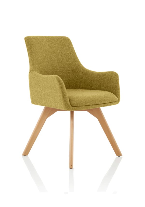 Carlile Grey Fabric Wooden Leg Visitor Chair - Image 4