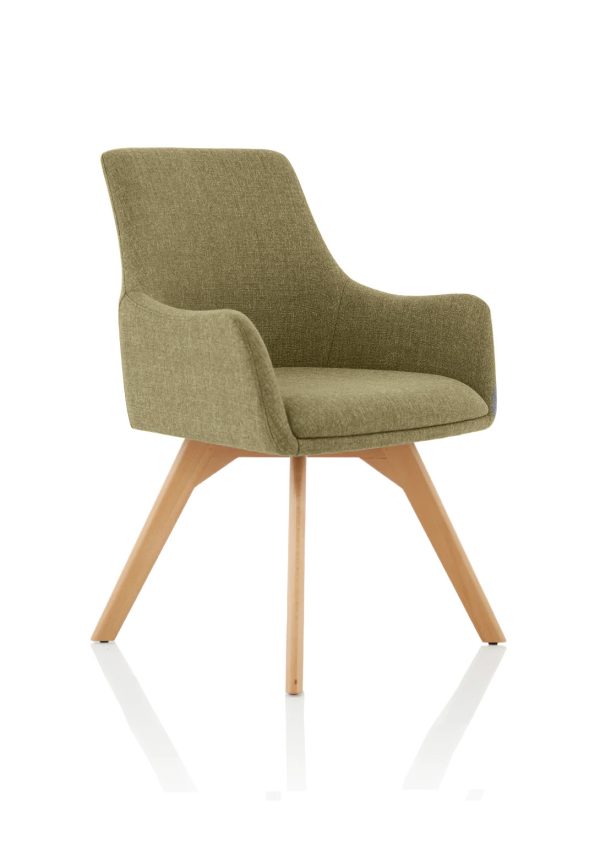 Carlile Grey Fabric Wooden Leg Visitor Chair - Image 5