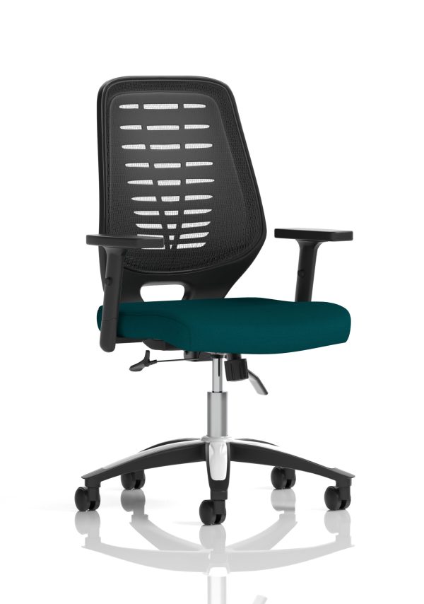 Relay Medium Mesh Back Task Operator Office Chair with Arms - Image 18