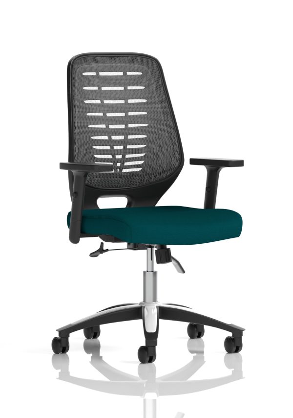Relay Medium Mesh Back Task Operator Office Chair with Arms - Image 38