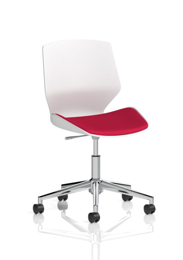 Florence 5 Star Base White Frame Fabric Visitor Chair - Image 2