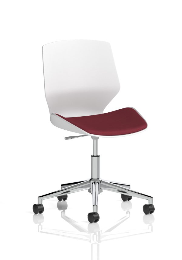 Florence 5 Star Base White Frame Fabric Visitor Chair - Image 3