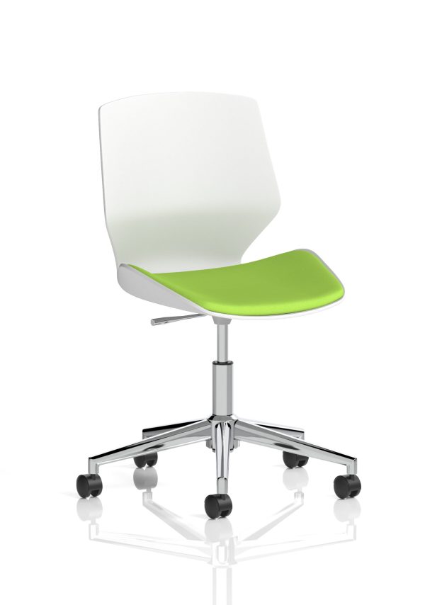 Florence 5 Star Base White Frame Fabric Visitor Chair - Image 5