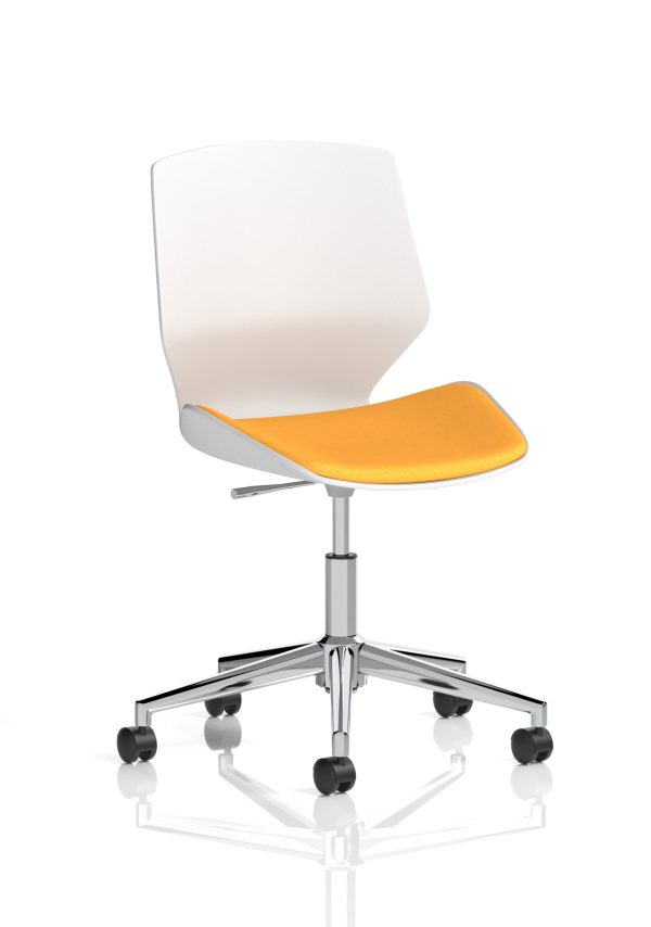 Florence 5 Star Base White Frame Fabric Visitor Chair - Image 6