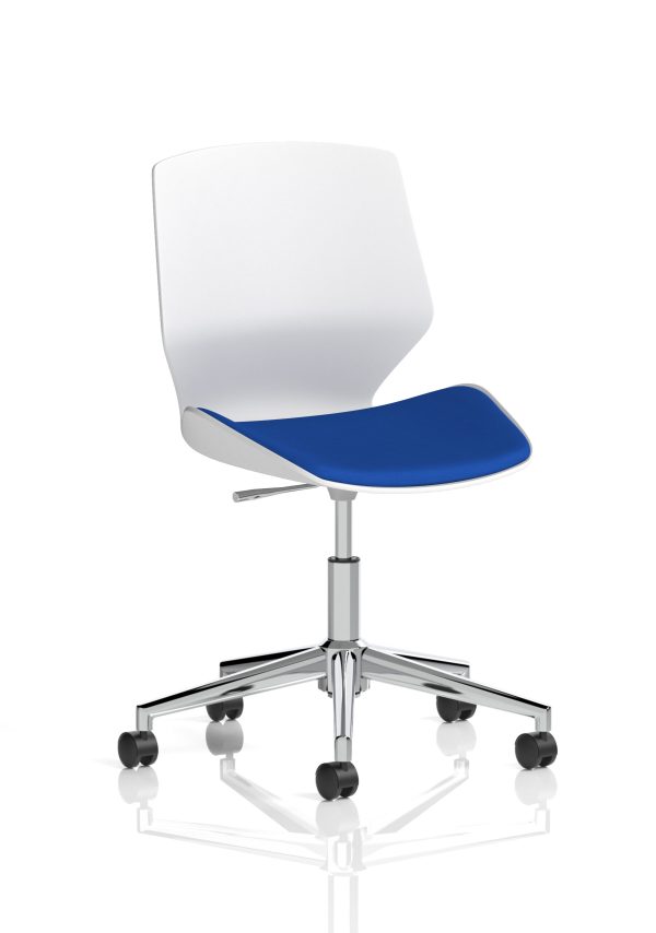 Florence 5 Star Base White Frame Fabric Visitor Chair - Image 7